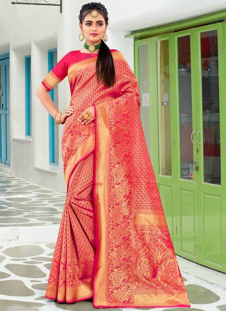 Gajjari Colour Santraj New Fancy Ethnic Wear Banarasi Silk Designer Saree Collection 1019
